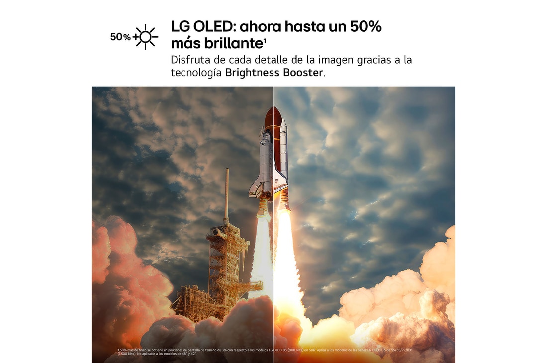 Vista frontal y lateral del televisor LG OLED evo AI C5E 4K Smart TV en las que se muestran sus dimensiones (largo, ancho, alto y profundo).