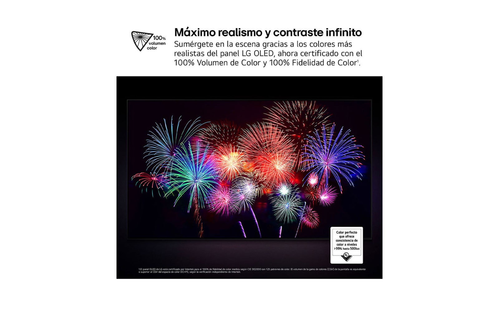 Vista frontal y lateral del televisor LG OLED evo AI G5 4K Smart TV en las que se muestran sus dimensiones (largo, ancho, alto y profundo).