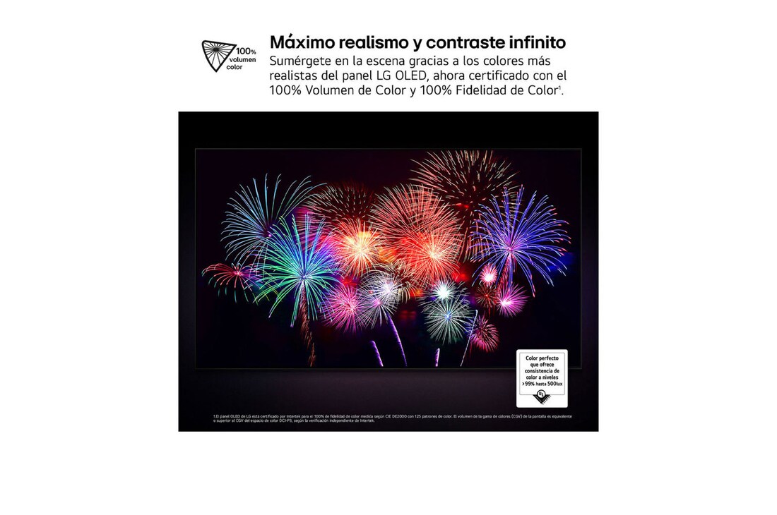 Vista frontal y lateral del televisor LG OLED evo AI G5 4K Smart TV en las que se muestran sus dimensiones (largo, ancho, alto y profundo).