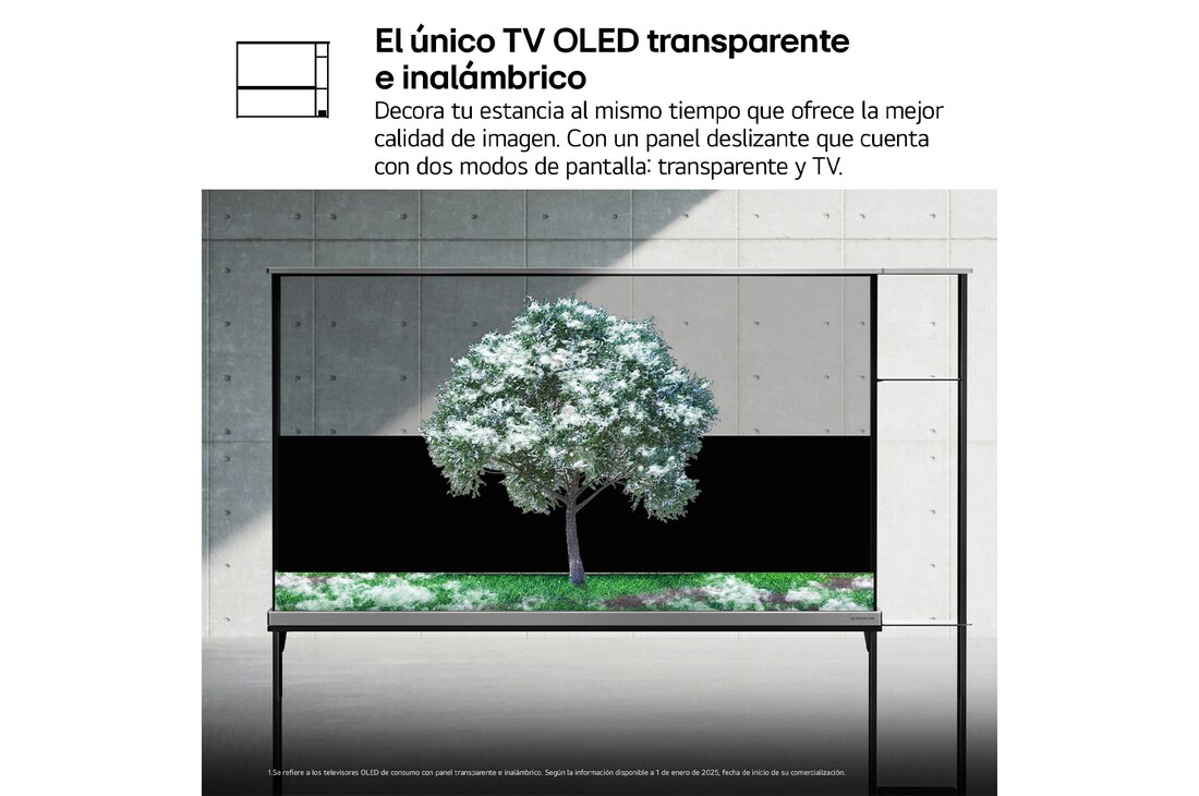 LG Smart TV LG OLED SIGNATURE AI T4 Transparente e inalámbrico 77 pulgadas 4K 2025, OLED77T49LA