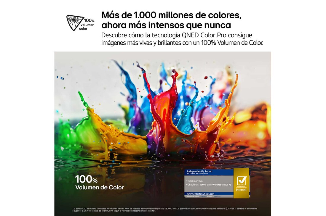 Vista frontal y lateral del televisor LG QNED evo AI 4K Smart TV en las que se muestran sus dimensiones (largo, ancho, alto y profundo).