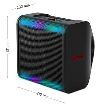 Side view with dimensions