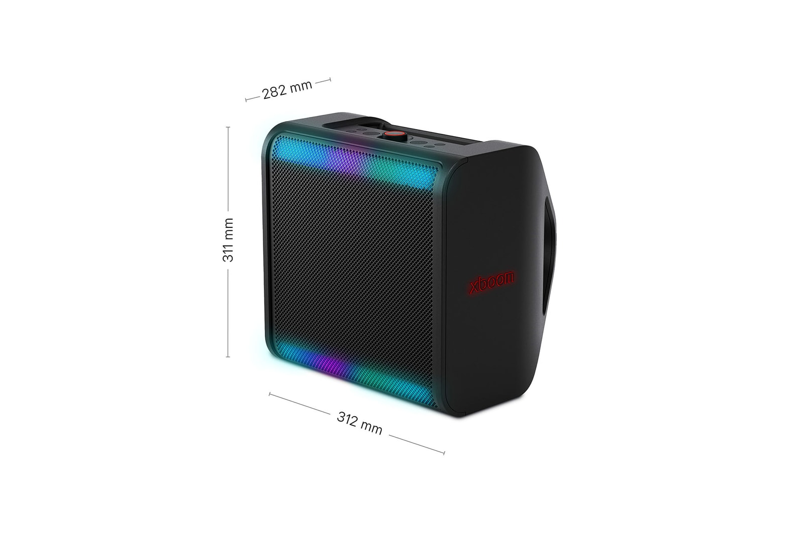Side view with dimensions