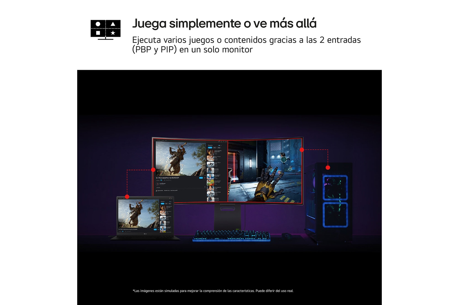 LG UltraGear™ de 39 pulgadas Monitor Gaming Curvo OLED WQHD de 240Hz | 0.03ms tiempo de respuesta, Compatible con G-SYNC®, FreeSync™ Premium Pro, 39GS95QE-B