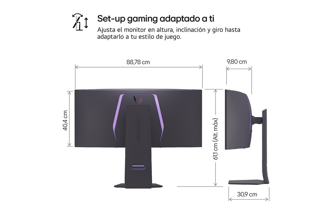 LG UltraGear™ de 39 pulgadas Monitor Gaming Curvo OLED WQHD de 240Hz | 0.03ms tiempo de respuesta, Compatible con G-SYNC®, FreeSync™ Premium Pro, 39GS95QE-B