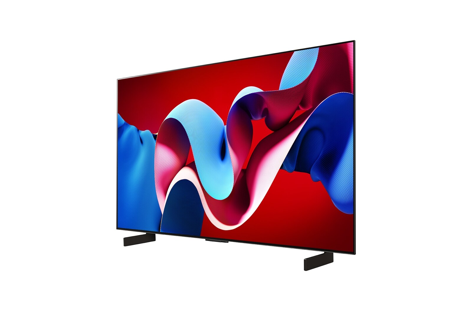 Vue latérale légèrement orientée vers la gauche de la TV OLED evo LG, OLED C4