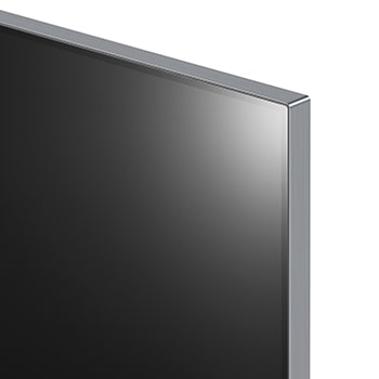 Gros plan d’une TV LG OLED evo, OLED M4 affichant le bord supérieur ultra fin
