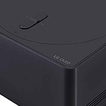 Gros plan d’un boîtier Zero Connect montrant le logo de LG OLED sur le bord