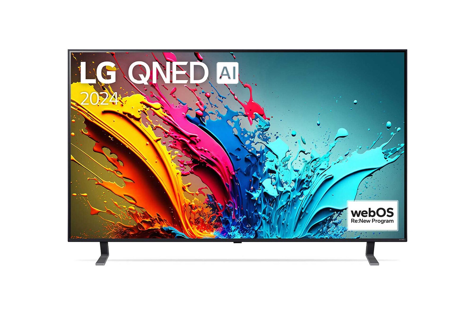 Vue de face de la TV LG QNED, QNED85