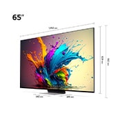 Gros plan du bord supérieur de la TV LG QNED, QNED90