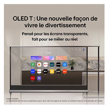La LG SIGNATURE OLED T affiche un arbre vert enneigé.