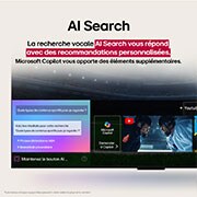 Une fille et un chien sont assis devant une LG QNED TV installée sur un mur représentant trois éléphants marchant vers l’extérieur au-dessus d’une LG Soundbar. Le titre évoque la façon dont chaque scène d’action est plus palpitante sur un très grand écran.
