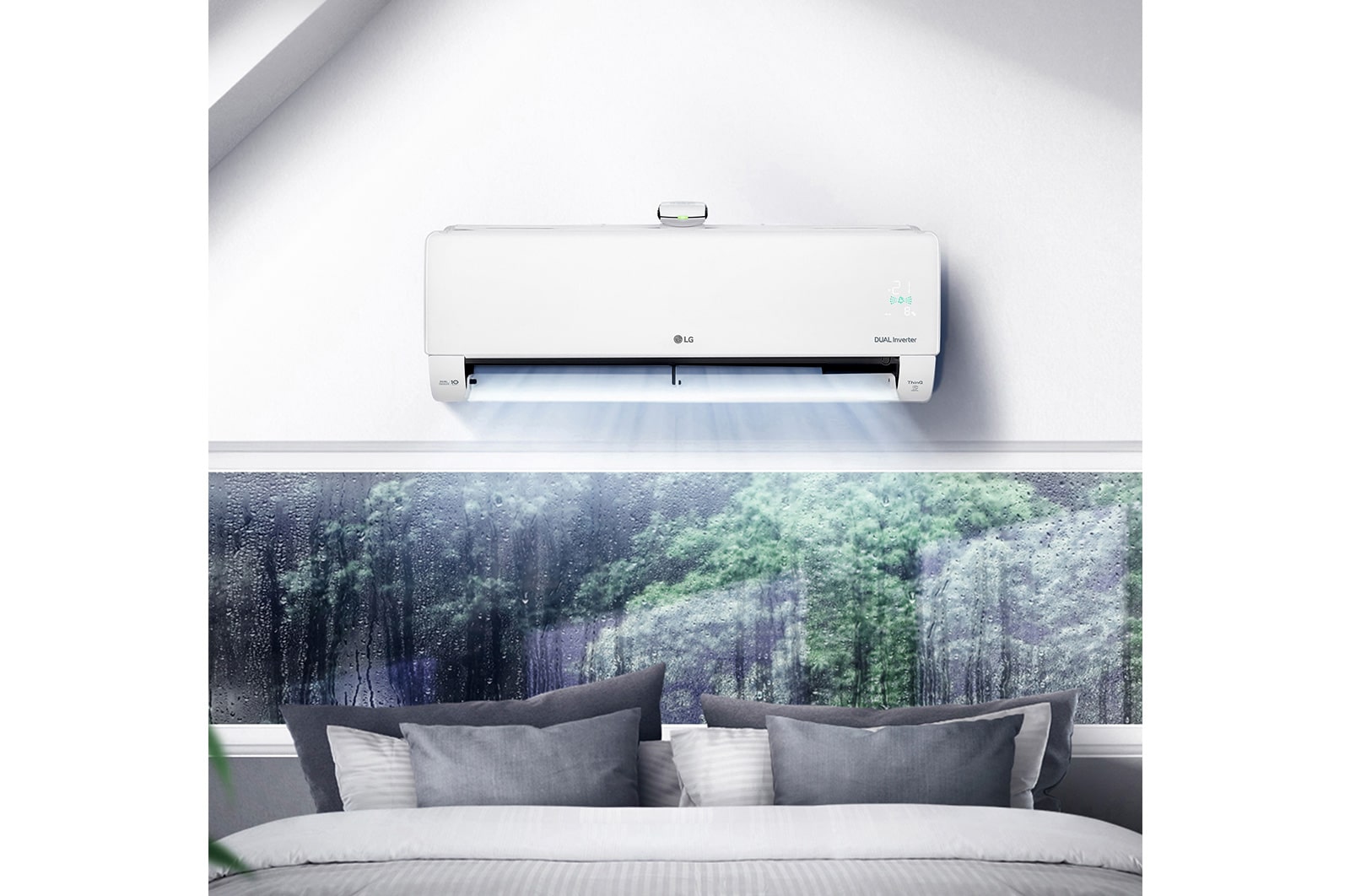 LG DELUXE PURE AIR Climatiseur Réversible 3,5 kW, WiFi, Purification de l'air, Chauffage, LG AP12RK