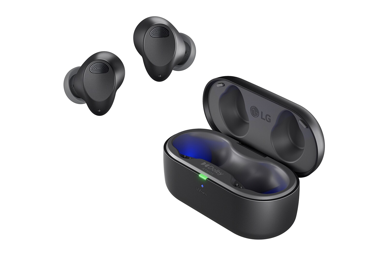 Vue avant de LG TONE Free T90S | 2024 |  Écouteurs Bluetooth True Wireless | Dolby Atmos | Plug &amp; Wireless LG TONE-T90S