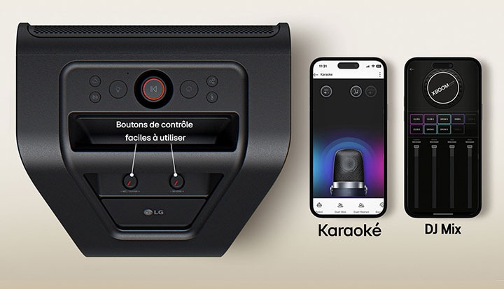 Boutons de contrôle faciles à utiliser | Karaoke | DJ Mix