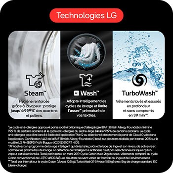 LG WashTower | Lave-linge 12kg | Sèche-linge 10kg, LG F214WT8GRBE