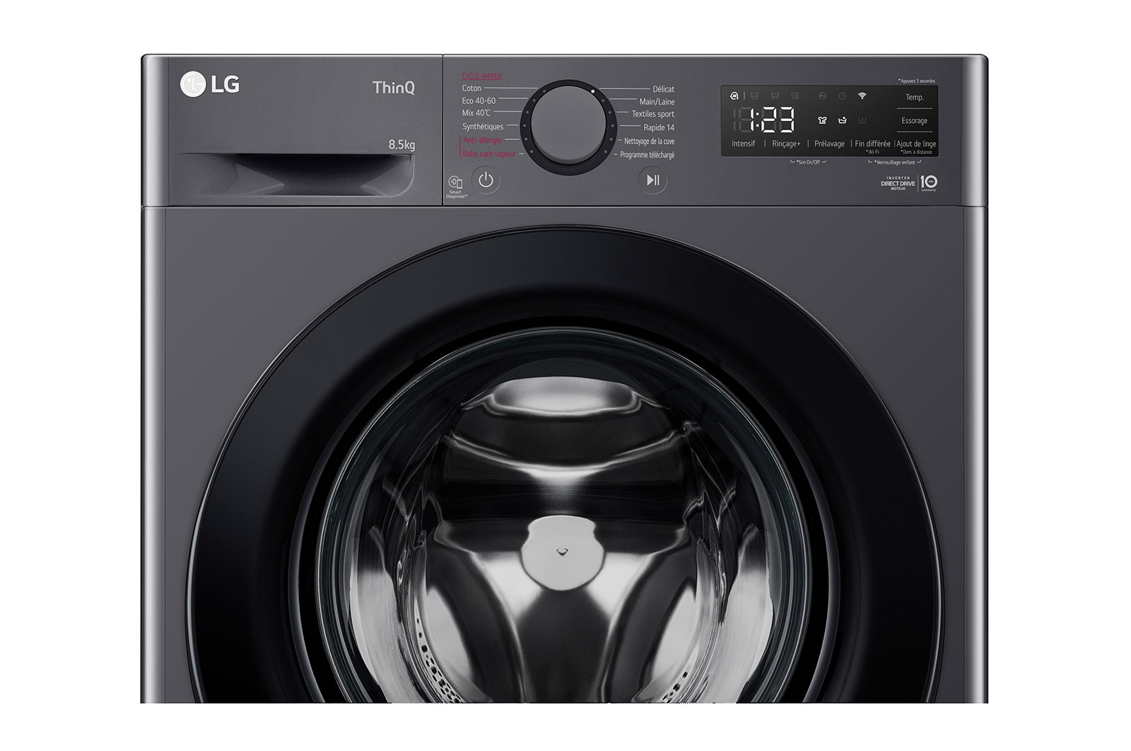 LG Lave-linge 8.5kg énergie A | Moteur intelligent AI Direct Drive™ | ThinQ, LG F82AV35MBS