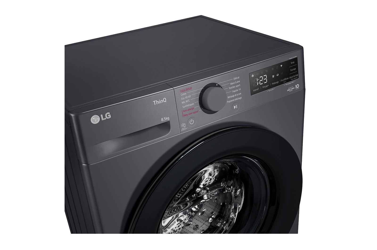 LG Lave-linge 8.5kg énergie A | Moteur intelligent AI Direct Drive™ | ThinQ, LG F82AV35MBS