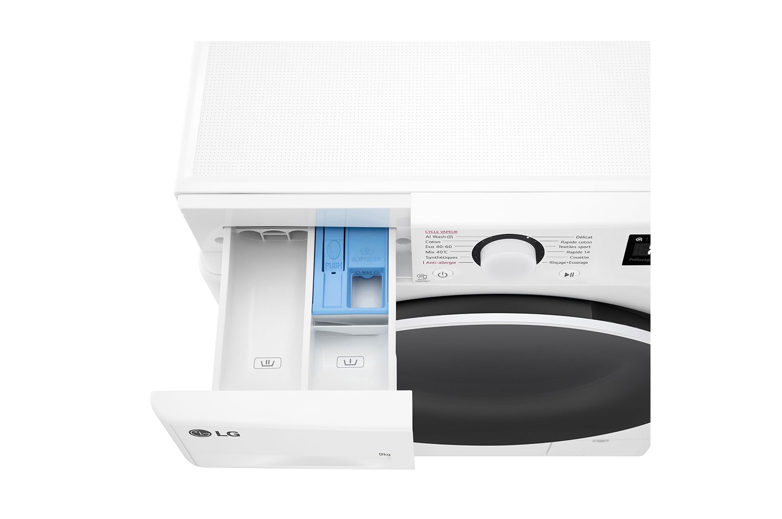 LG Lave-linge 9kg - 58L | Slim | Moteur intelligent AI Direct Drive™ garanti 10 ans | Steam™, LG F92SR50WHS