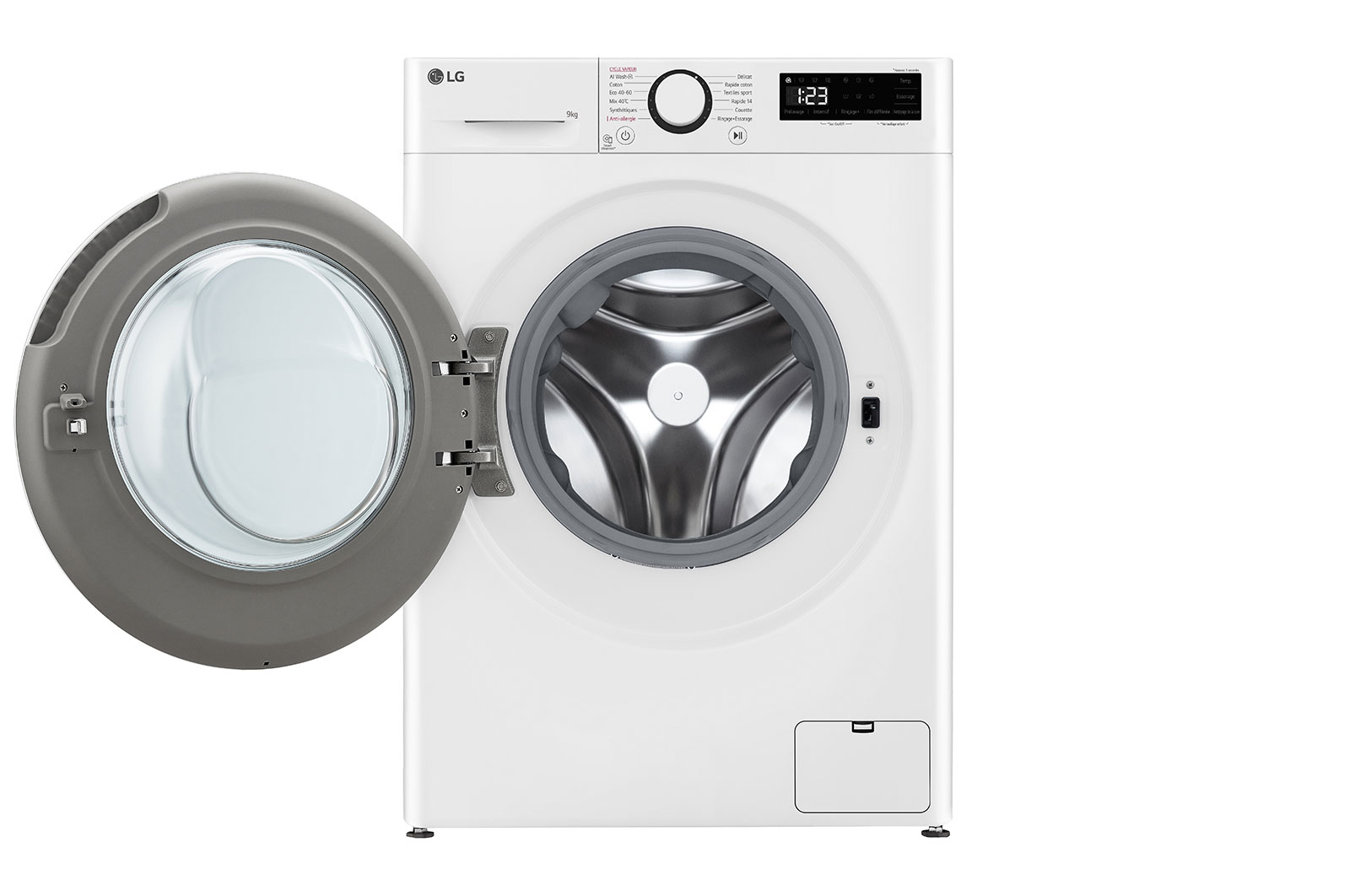 LG Lave-linge 9kg - 58L | Slim | Moteur intelligent AI Direct Drive™ garanti 10 ans | Steam™, LG F92SR50WHS