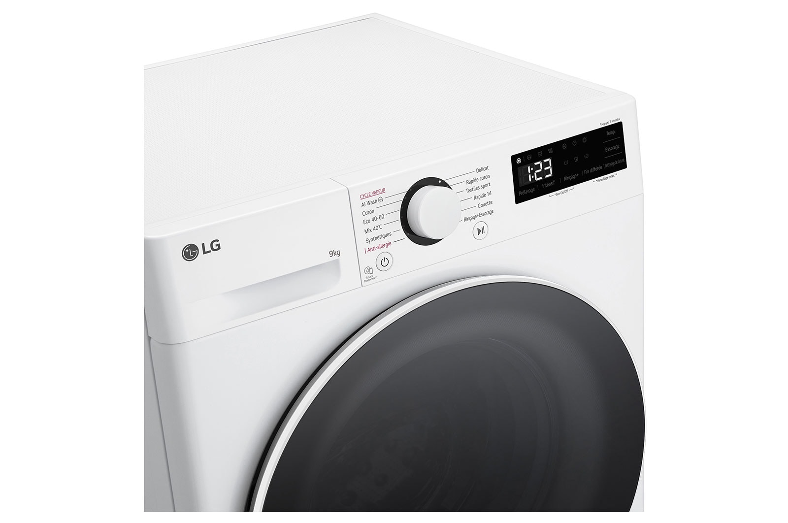 LG Lave-linge 9kg - 58L | Slim | Moteur intelligent AI Direct Drive™ garanti 10 ans | Steam™, LG F92SR50WHS