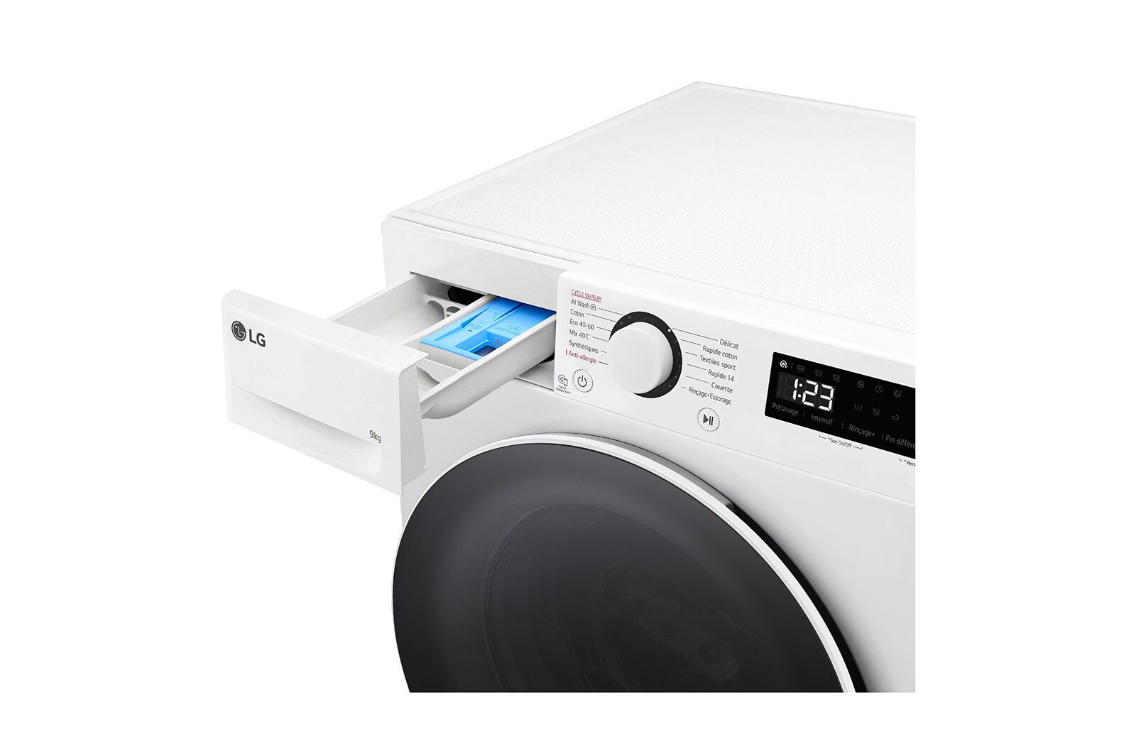 LG Lave-linge 9kg - 58L | Slim | Moteur intelligent AI Direct Drive™ garanti 10 ans | Steam™, LG F92SR50WHS