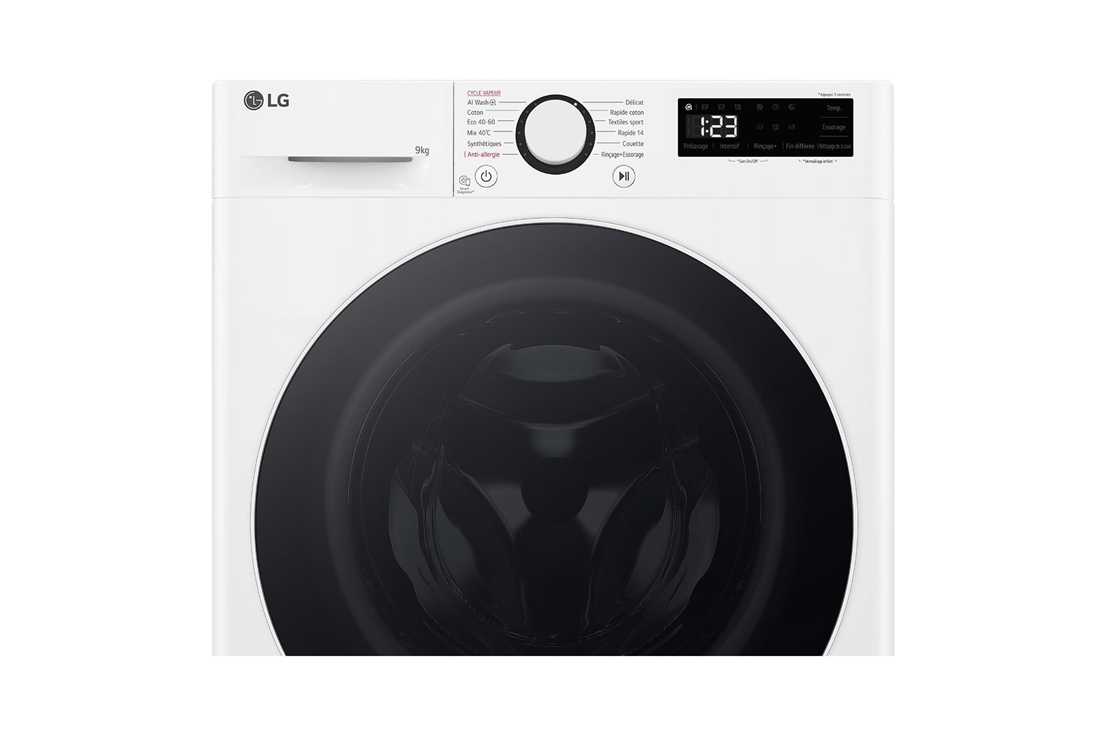 LG Lave-linge 9kg - 58L | Slim | Moteur intelligent AI Direct Drive™ garanti 10 ans | Steam™, LG F92SR50WHS