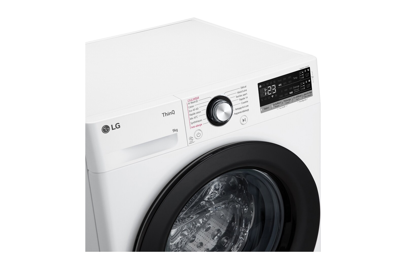 LG Lave-linge 9kg - 68L | Moteur intelligent AI Direct Drive™ garanti 10 ans | Dosage automatique ezDispense™, LG F94R35WHSA