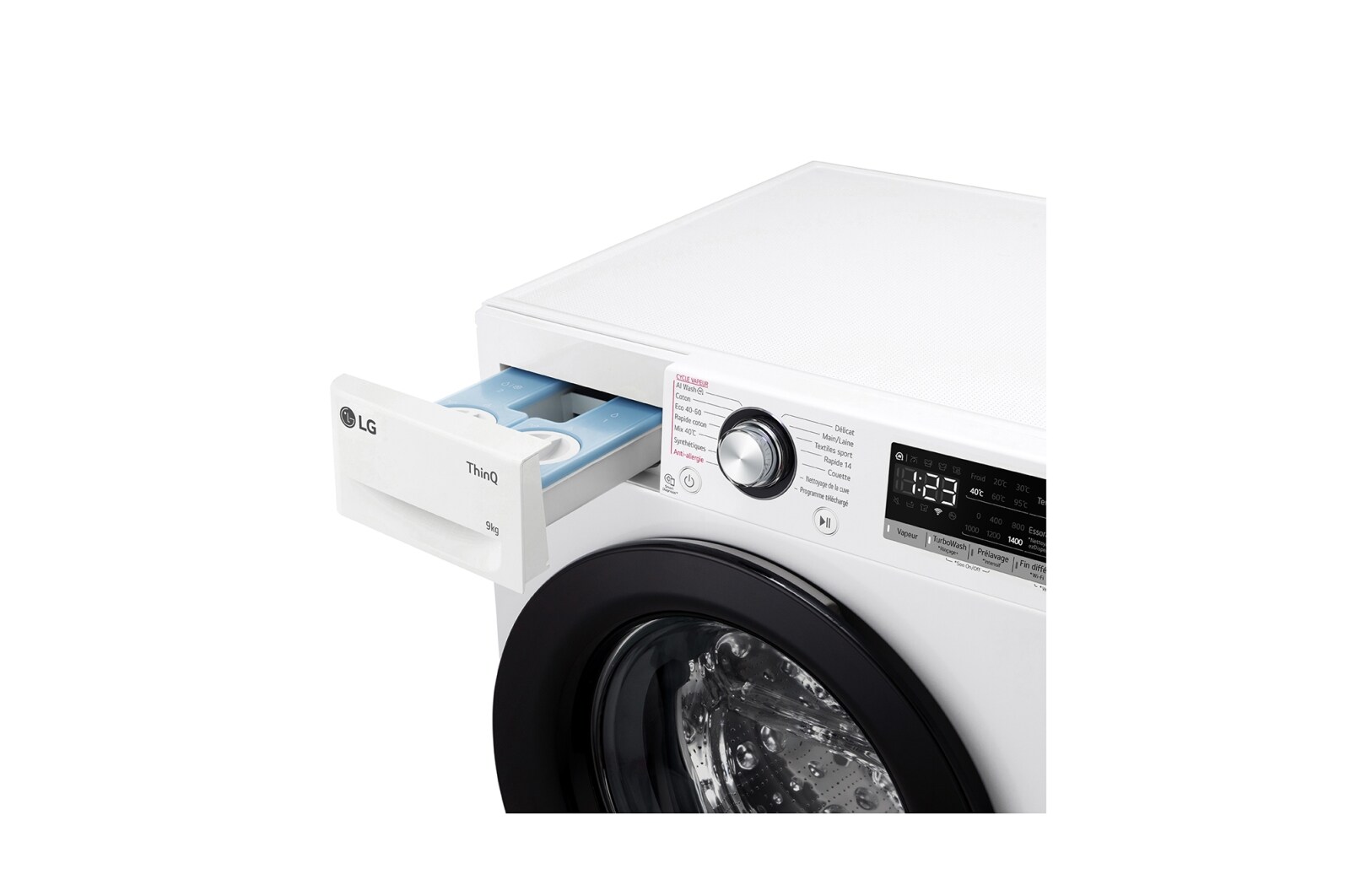 LG Lave-linge 9kg - 68L | Moteur intelligent AI Direct Drive™ garanti 10 ans | Dosage automatique ezDispense™, LG F94R35WHSA