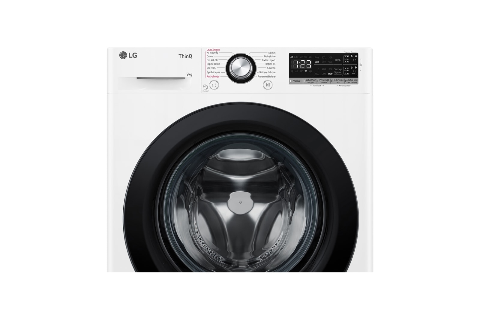 LG Lave-linge 9kg - 68L | Moteur intelligent AI Direct Drive™ garanti 10 ans | Dosage automatique ezDispense™, LG F94R35WHSA