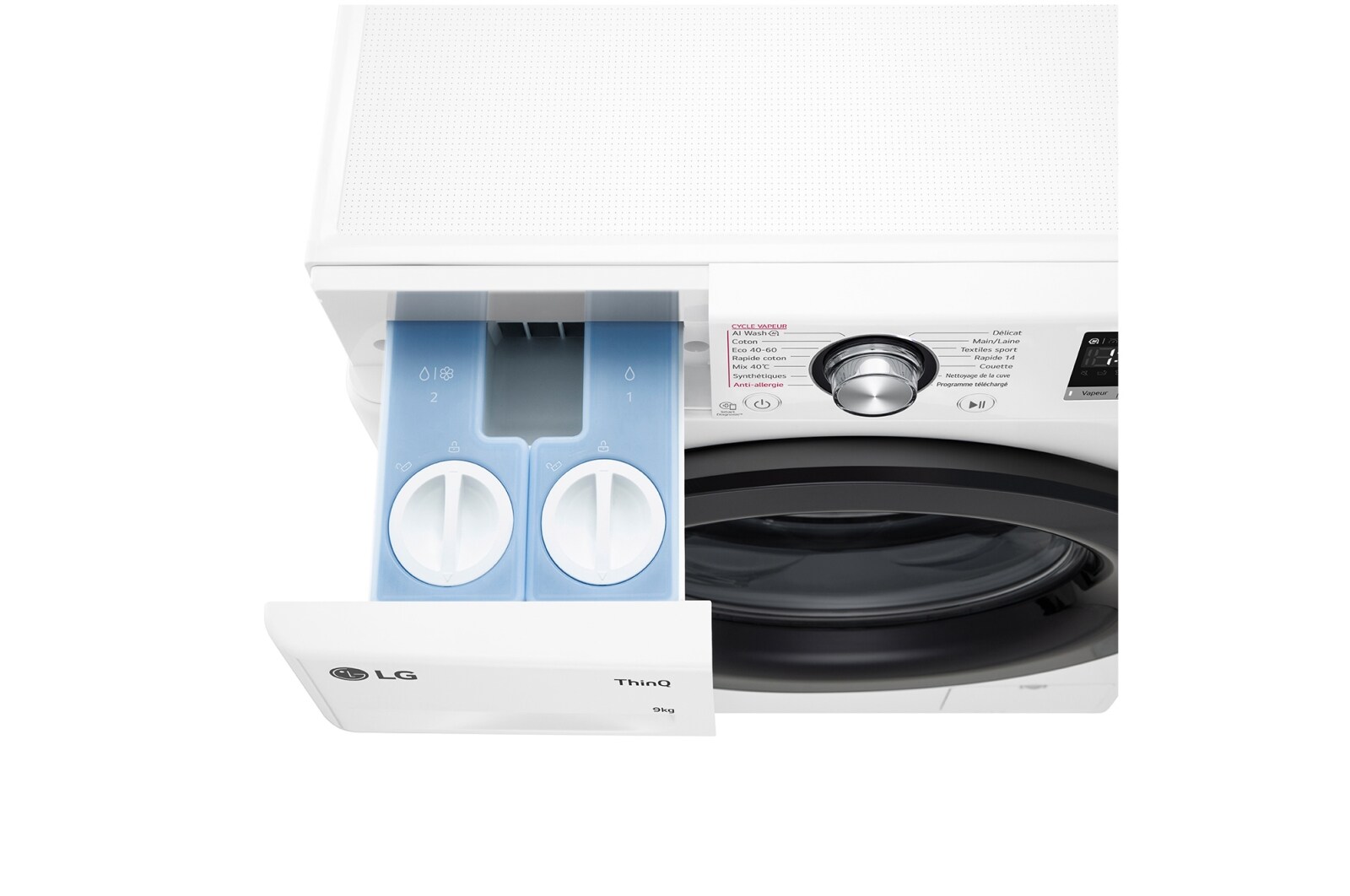 LG Lave-linge 9kg - 68L | Moteur intelligent AI Direct Drive™ garanti 10 ans | Dosage automatique ezDispense™, LG F94R35WHSA