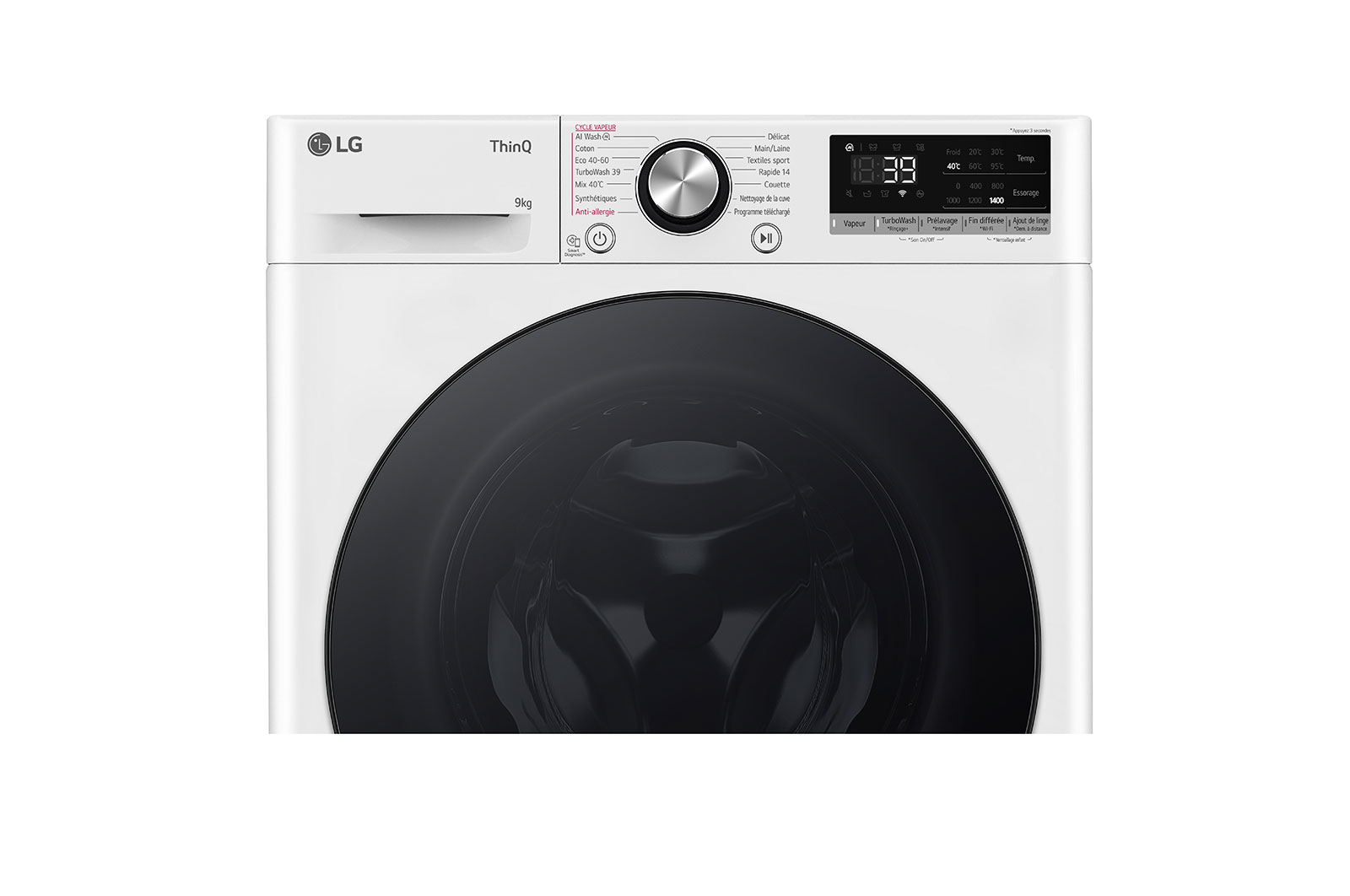 LG Lave-linge 9kg - énergie A | AI Direct Drive™ | Moteur Direct Drive 6 Motion | ThinQ, LG F94R76WHST