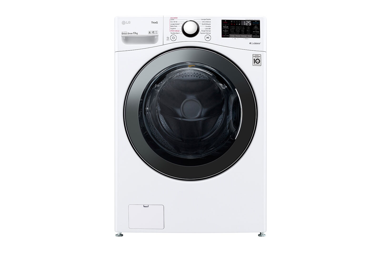 LG Lave-linge 17 kg | Steam™ | TurboWash™ | Wi-Fi | 6 Motion Direct Drive™ | E | Smart Diagnosis™ | Moteur Direct Drive™ garanti 10 ans, LG F71P12WHS