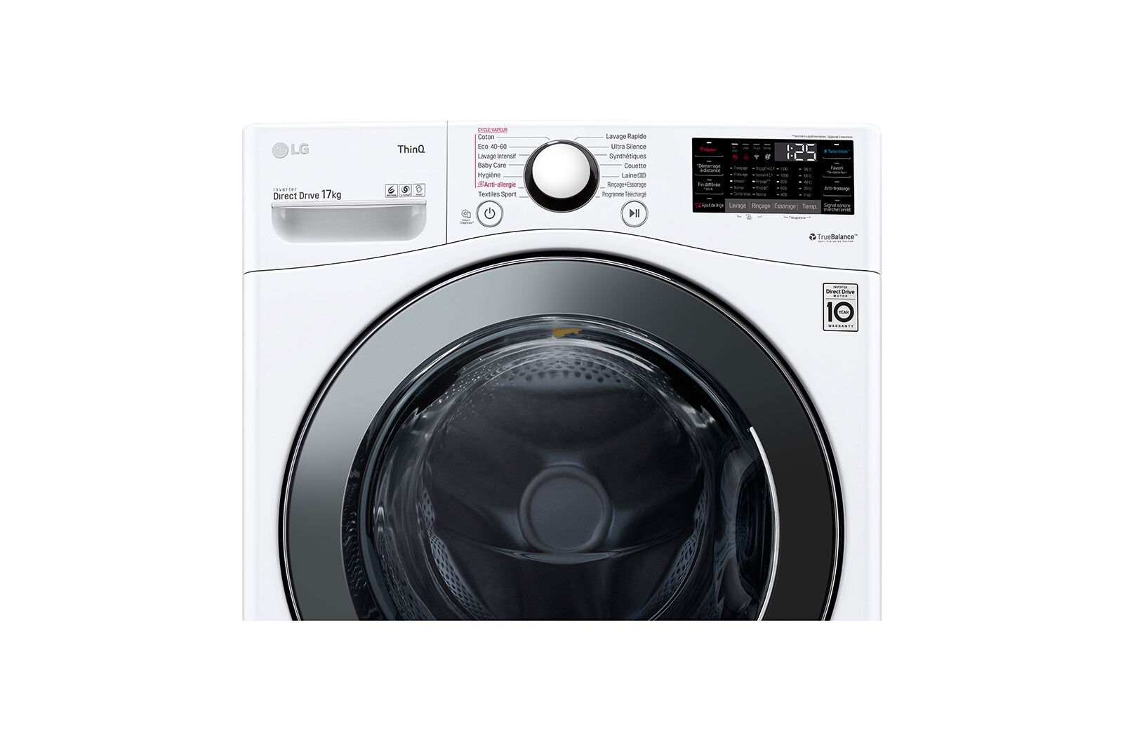 LG Lave-linge 17 kg | Steam™ | TurboWash™ | Wi-Fi | 6 Motion Direct Drive™ | E | Smart Diagnosis™ | Moteur Direct Drive™ garanti 10 ans, LG F71P12WHS