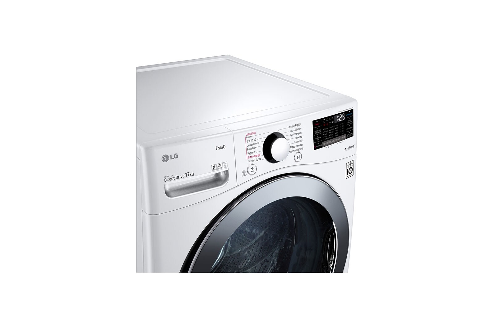 LG Lave-linge 17 kg | Steam™ | TurboWash™ | Wi-Fi | 6 Motion Direct Drive™ | E | Smart Diagnosis™ | Moteur Direct Drive™ garanti 10 ans, LG F71P12WHS