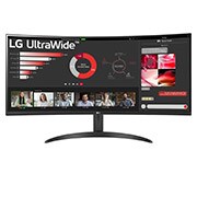 LG 34'' (86 cm) | Moniteur ultra-large incurvé VA 21/9ème | Résolution UWQHD 3440 x 1440, LG 34WR50QC-B