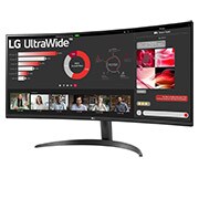 LG 34'' (86 cm) | Moniteur ultra-large incurvé VA 21/9ème | Résolution UWQHD 3440 x 1440, LG 34WR50QC-B