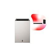 Front view of LG CineBeam S Mini UST Projector, 4K UHD, 3-ch RGB Laser, 450,000:1 Contrast, Max. 100" screen size, White - PU615U