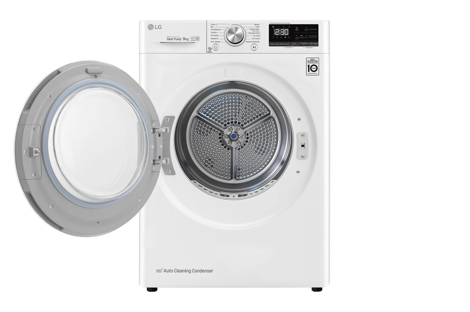 LG Sèche-linge 9kg | A+++ | Condenseur Autonettoyant | Compresseur DUAL Inverter et moteur Inverter garanti 10 ans, LG RH9V71WH