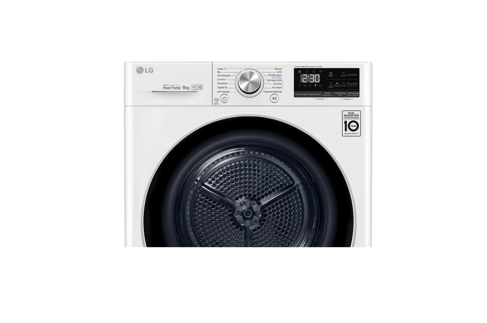 LG Sèche-linge 9kg | A+++ | Condenseur Autonettoyant | Compresseur DUAL Inverter et moteur Inverter garanti 10 ans, LG RH9V71WH