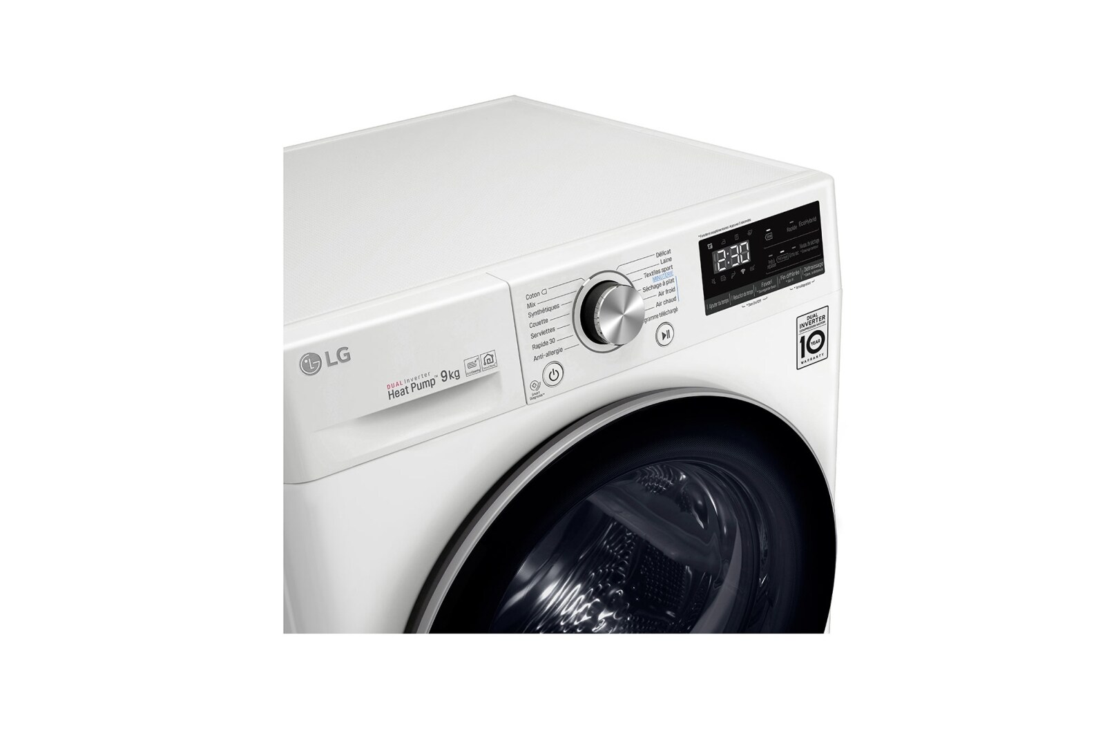 LG Sèche-linge 9kg | A+++ | Condenseur Autonettoyant | Compresseur DUAL Inverter et moteur Inverter garanti 10 ans, LG RH9V71WH