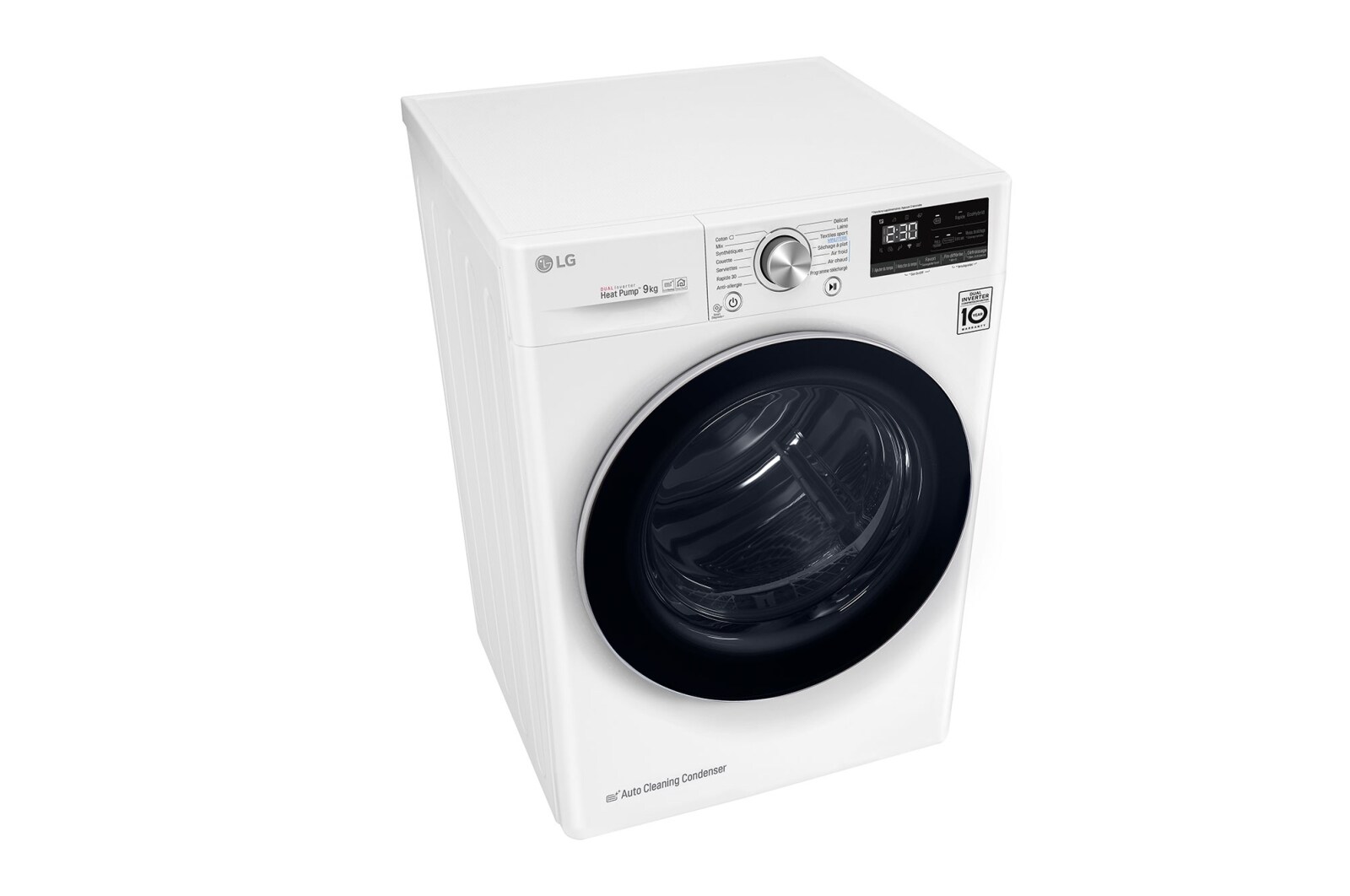 LG Sèche-linge 9kg | A+++ | Condenseur Autonettoyant | Compresseur DUAL Inverter et moteur Inverter garanti 10 ans, LG RH9V71WH