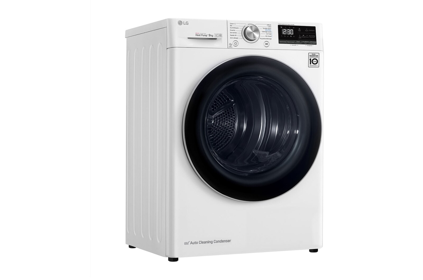 LG Sèche-linge 9kg | A+++ | Condenseur Autonettoyant | Compresseur DUAL Inverter et moteur Inverter garanti 10 ans, LG RH9V71WH