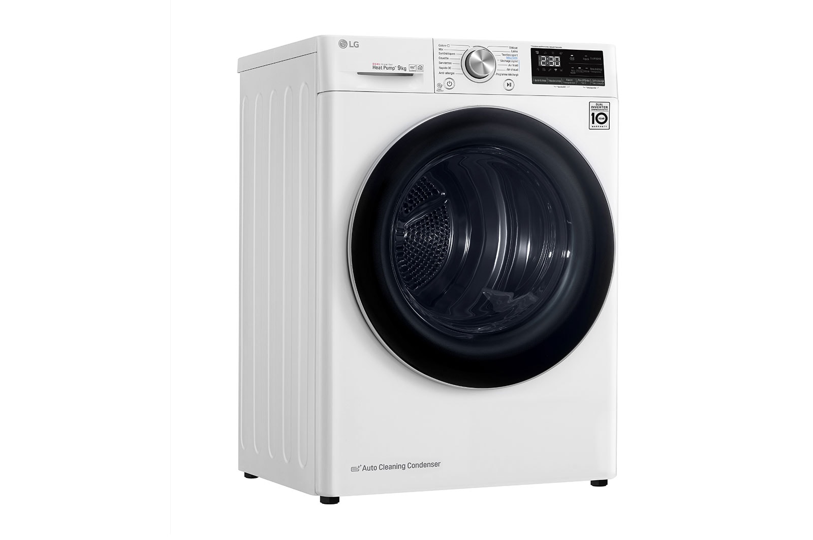 LG Sèche-linge 9kg | A+++ | Condenseur Autonettoyant | Compresseur DUAL Inverter et moteur Inverter garanti 10 ans, LG RH9V71WHN