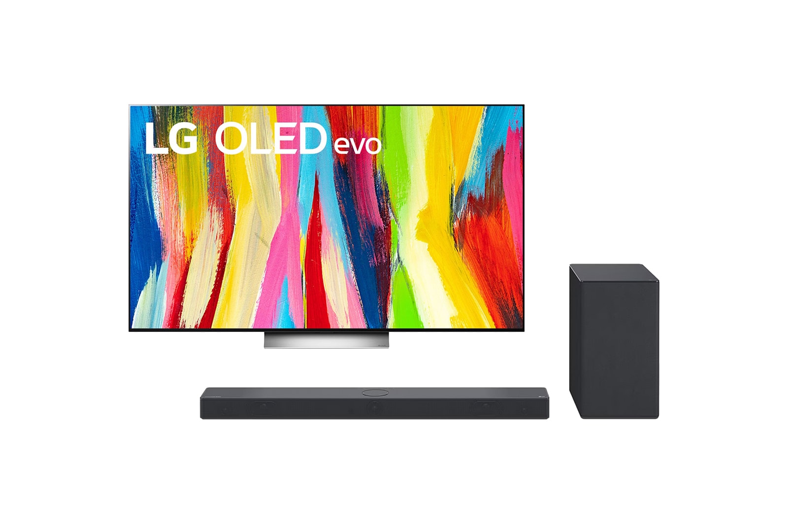 Vue avant de Pack TV | TV OLED55C25LB &#43; Barre de son SC9S LG OLED55C25LB.SC9S