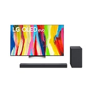 Vue avant de Pack TV | TV OLED55C25LB &#43; Barre de son SC9S LG OLED55C25LB.SC9S