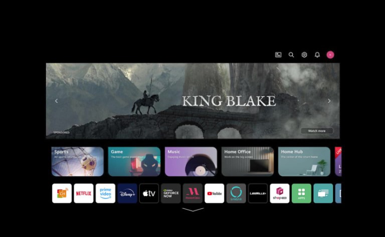 La scène d’activation de la fonction Quick Card est diffusée sur l’écran du téléviseur.