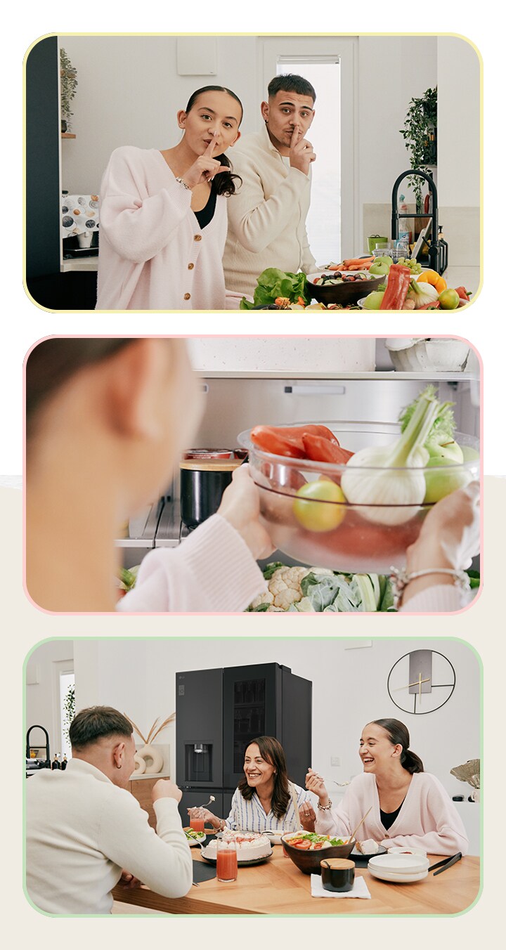 Image de frères et sœurs cuisinant ensemble avec bonheur pour préparer un plat que leur maman adore.