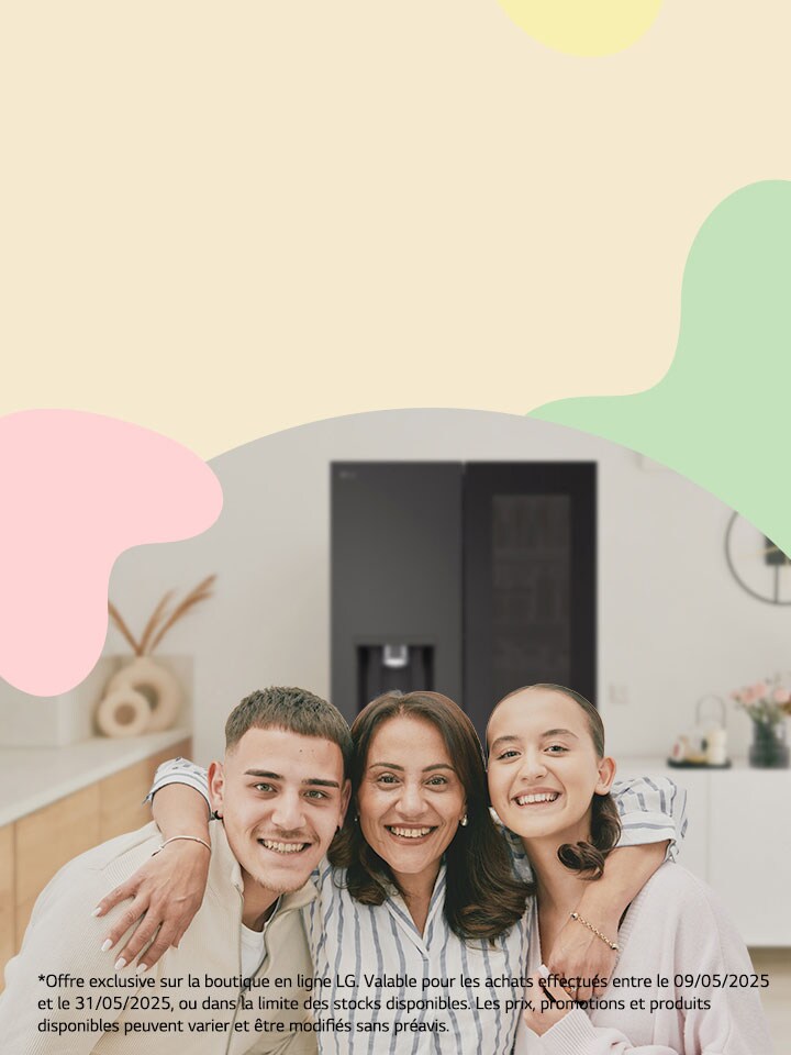 Image de héros avec une personne et des appareils électroménagers LG