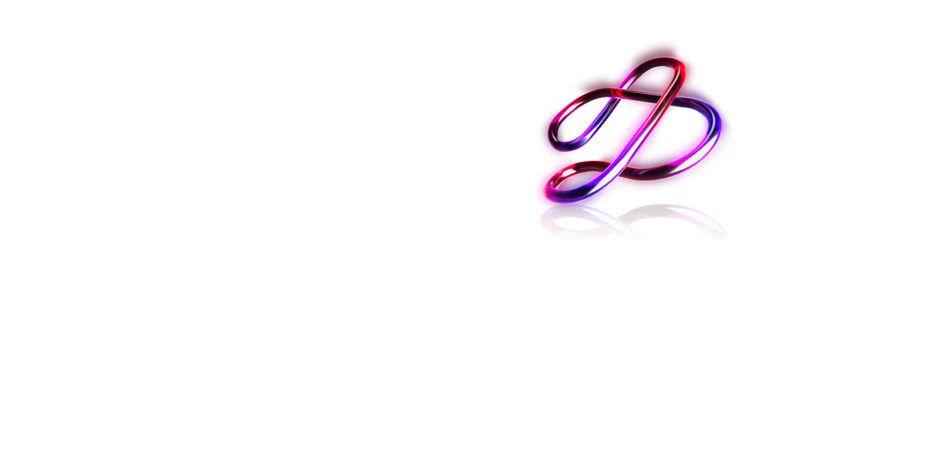 The 3D LG AI symbol in pink and purple is displayed from a side angle with a glowing effect that highlights its design.